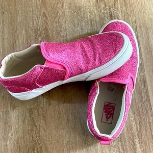 Girls Vans pink sparkle shoes 3